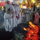 Devotees performing the walk of fire.